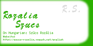 rozalia szucs business card